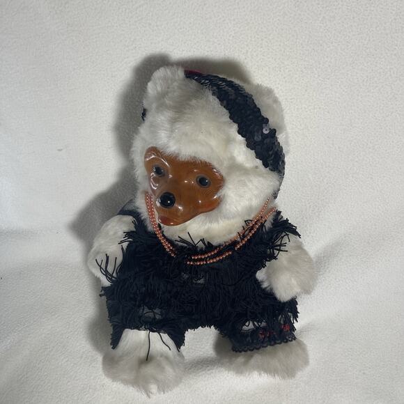 ROBERT RAIKES Applause White Bear with Black Flapper Dress & Headband 1986 - Picture 8 of 8